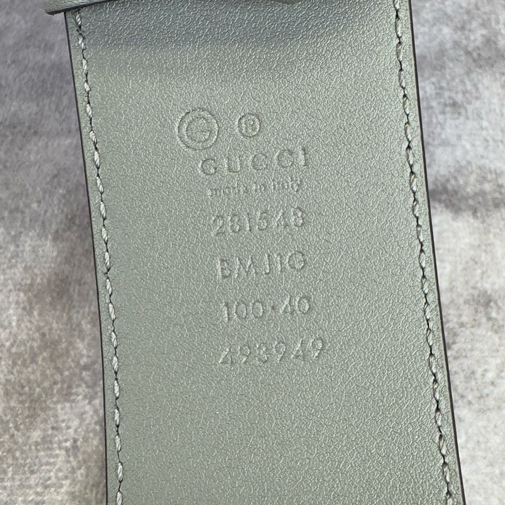 Gucci Microguccissima Embossed Gray Leather Belt 281548 100/40 - Picture 4 of 12